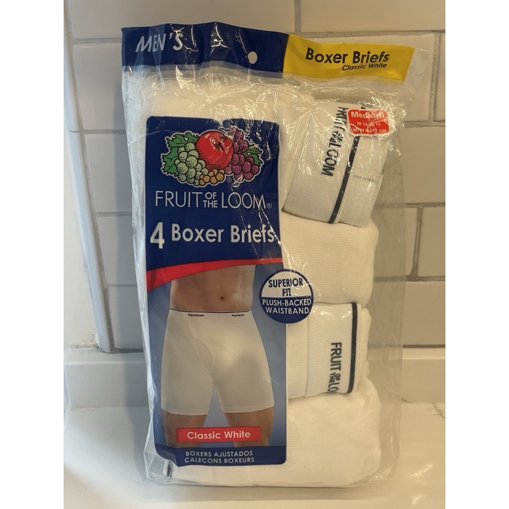 Fruit Of The Loom Boxer Briefs Men Medium 2009 White 4 Pack New READ